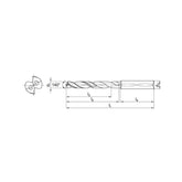 Solid carbide drills SL(K) drill 30xD General machining Add K (SLK) to the code for use on Cast Iron 1588SL30C-(0300~1000) - Makotools Industrial Supply Tools for Metal Cutting